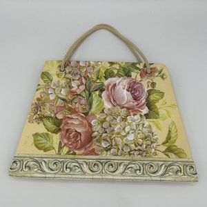 Notations Notebook Notepad Diary w/ Handles Cottage Rose Floral Cover 8.5" x 6"